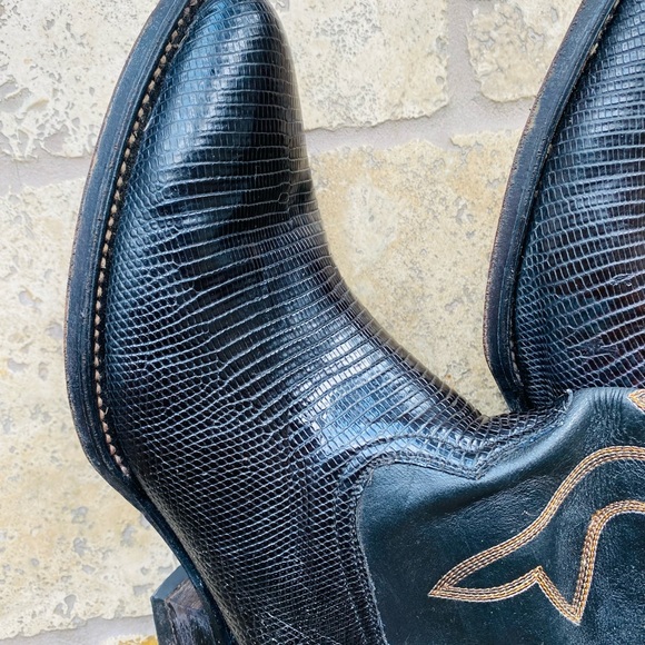 Exotic Leather Dark Brown Cowboy Boots. New - Picture 11 of 12